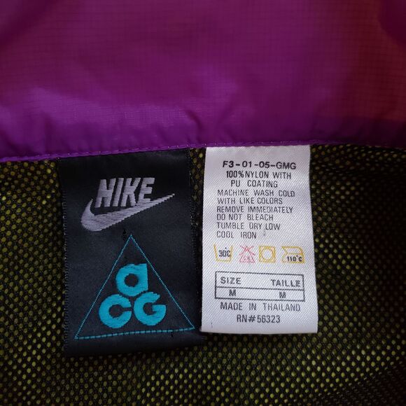 Vintage Nike ACG Windbreaker Jacket Mens Medium Neon Yellow Hiking 90s - Picture 5 of 13
